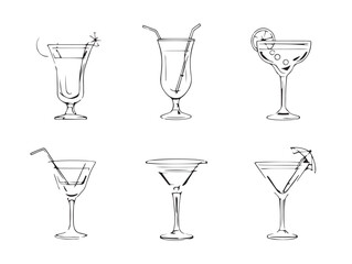 cuba libre line art vector illustration for creative design