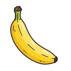 Cartoon Banana Illustration, isolated on transparent background.
