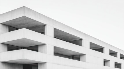 Fototapeta premium Modern geometric building facade minimalist architectural design