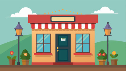 The small town post office with its oldfashioned facade and colorful flower baskets hanging from the windows.