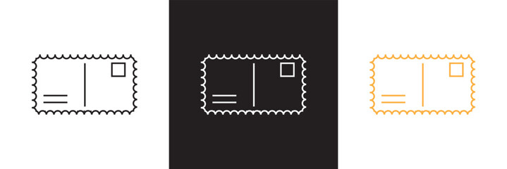 Post card icon. Vector for websites, mobile interfaces, presentations, banner, visual branding etc. Vector illustration. isolated on white and black background. EPS 10 