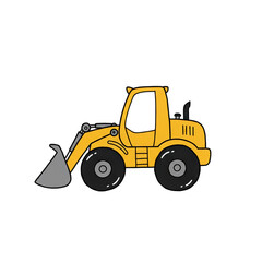 Fototapeta premium Cartoon Loader: Heavy Equipment Illustration, construction equipment, isolated on transparent background.