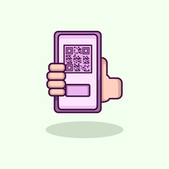 Vector illustration of a QR code payment system with smartphone scan representing fast and secure digital transactions Scalable and editable vector suitable for apps websites presentations and digital