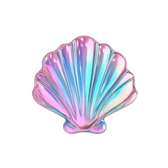 Iridescent Pearl Shell  A 3D Render of a Shimmering Seashell