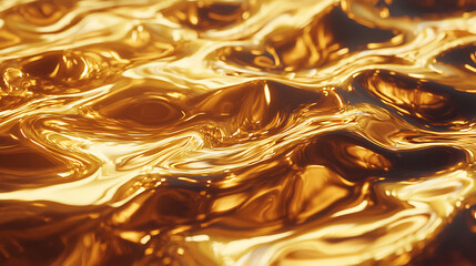 The image is of a gold liquid with ripples and waves