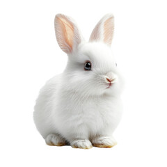 Obraz premium White rabbit cute bunny pet animal adorable fluffy domestic isolated shot on transparent background