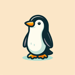 Ilustrasi vektor penguin di musim dingin