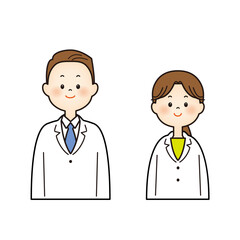 薬剤師の男女　医療従事者のイラスト