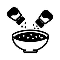 Vector solid black icon for Seasoning