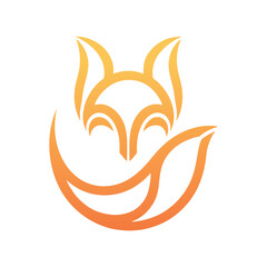 Minimalist fox head icon or logo vector file