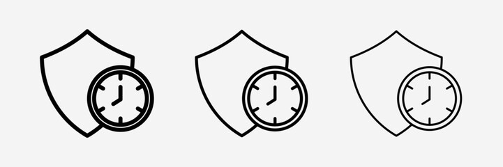 Long term protection icon Business concept, insurance vector design and illustration on White background with bold, light and thin stroke.