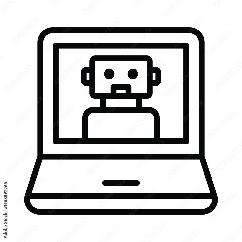 Poster bot vector outline icon. eps10 file
