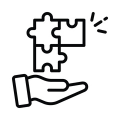 Jigsaw Vector outline icon. Eps10 file 