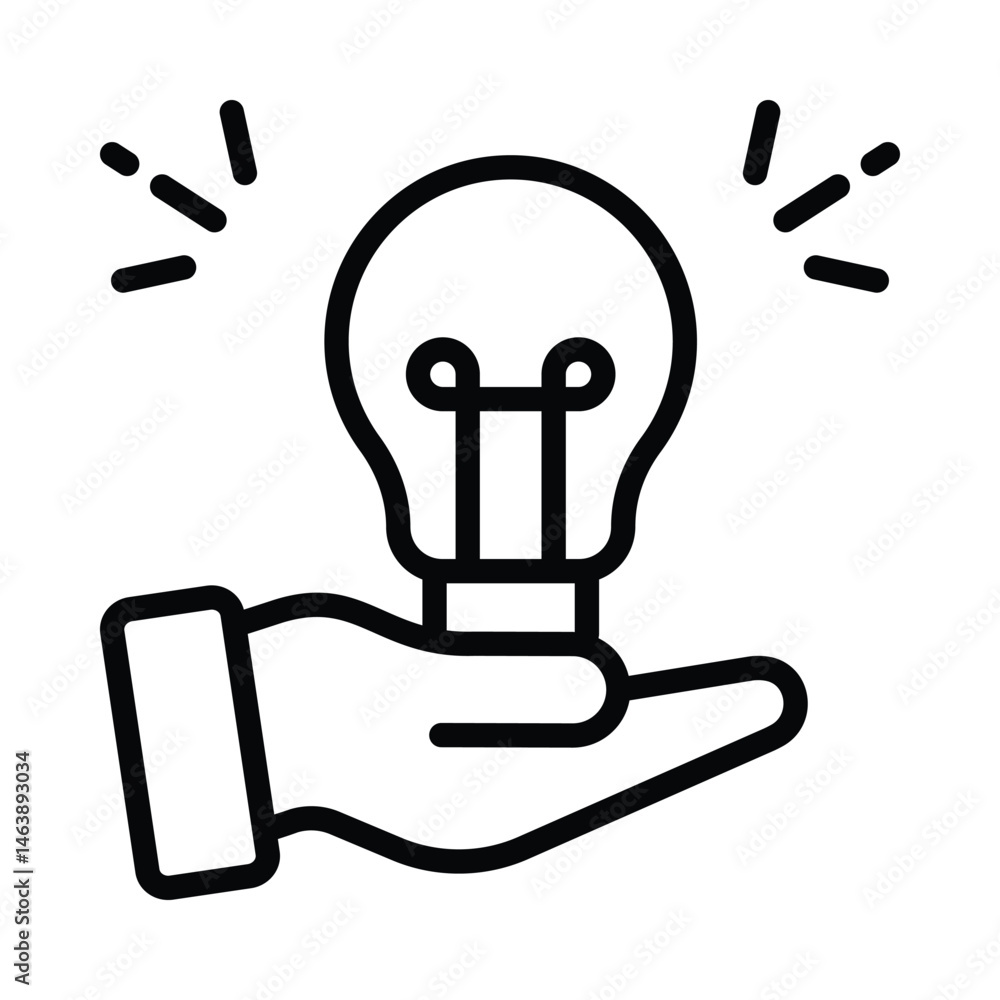 Poster idea ownership vector outline icon. eps10 file