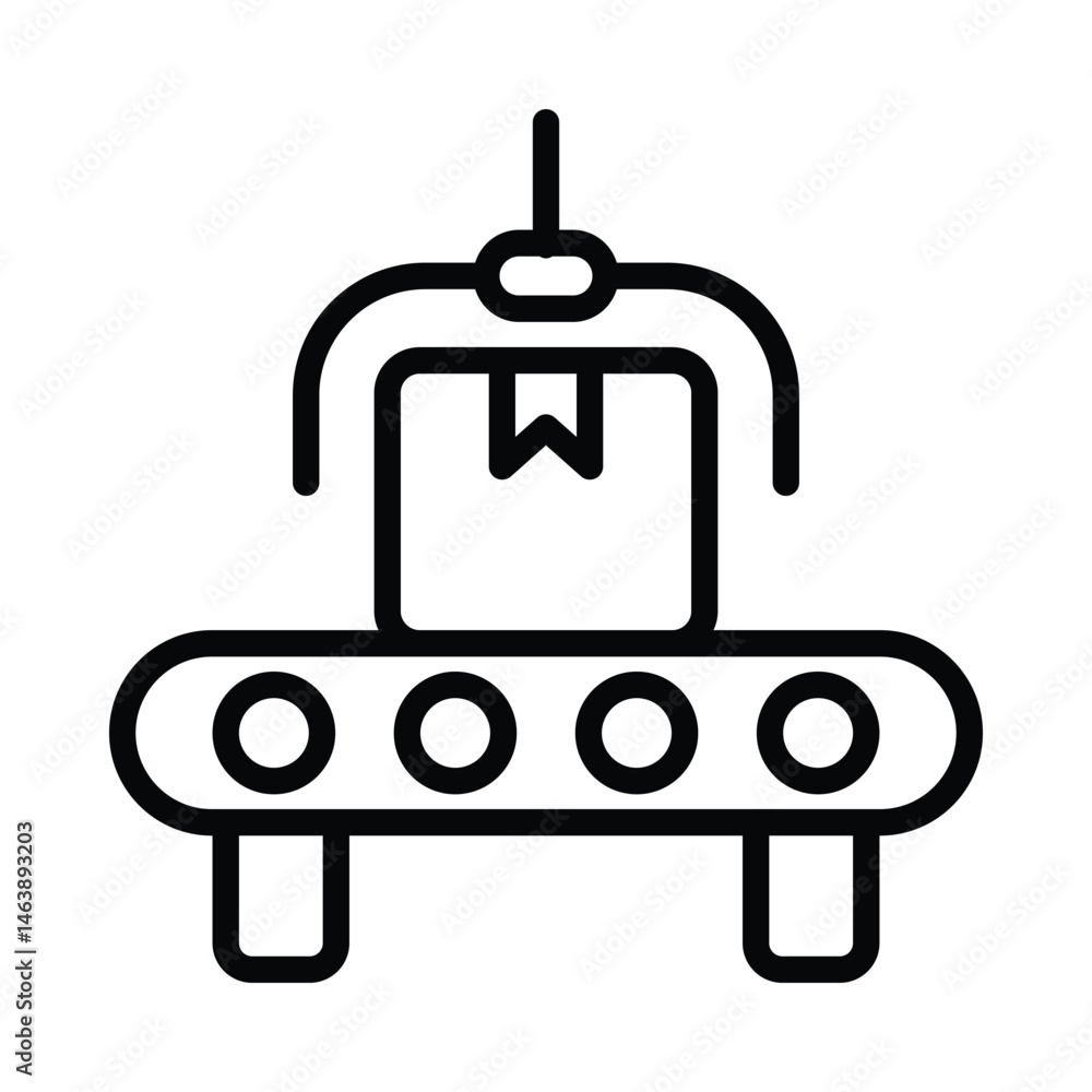 Poster logistic automation vector outline icon. eps10 file