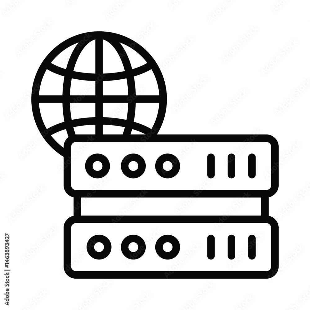 Poster server vector outline icon. eps10 file