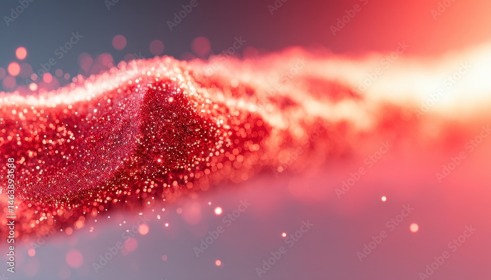 Poster abstract colorful wave with shimmering particles and lights.