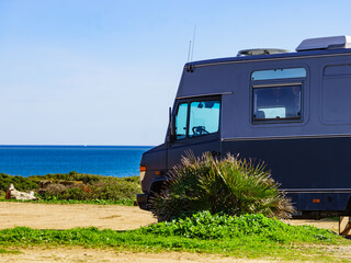 Camper rv on spanish coast