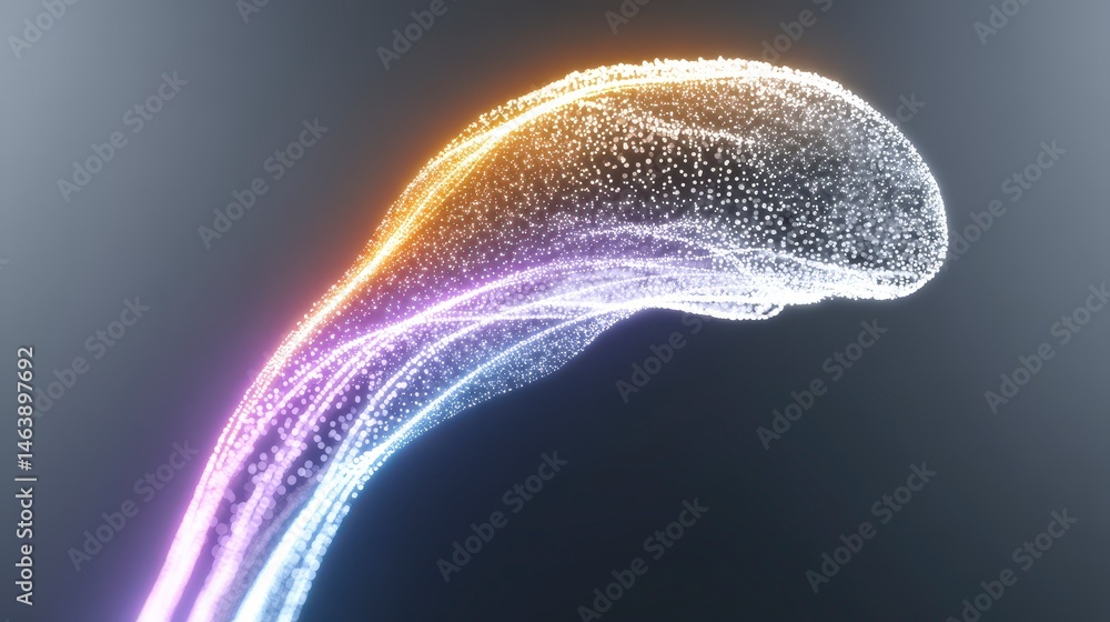 Poster digital abstract representation of a jellyfish-like structure.