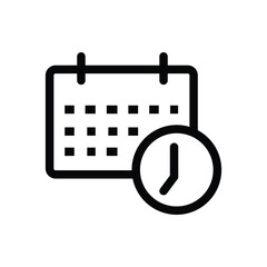 Calendar with check mark. Icon for design. Easily editable