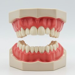 Obraz premium Dental model showing teeth and gums isolated on white background