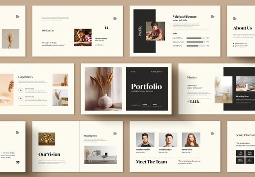 Minimalist Portfolio Presentation Template with Elegant Layout
