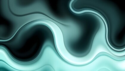 Abstract background with soft green, black and white waves. Gradient colors. For designing apps or products.