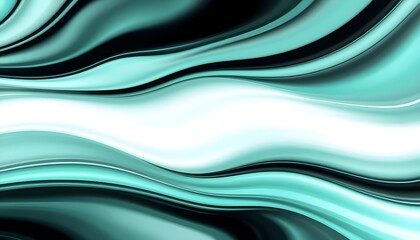 Abstract background with soft green, black and white waves. Gradient colors. For designing apps or products.
