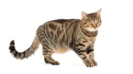 An attractive European Shorthair cat is delightfully presented. The European Shorthair, known for its sturdy build, dense coat, and round face, showcases a variety of colors and patterns.