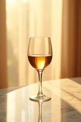 Modern and vintage-shaped wine glasses arranged with aesthetic spacing on a neutral-toned background, dramatic shadows 