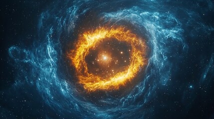 Glowing space nebula swirling cosmic clouds and shining stars cinematic galactic wonder