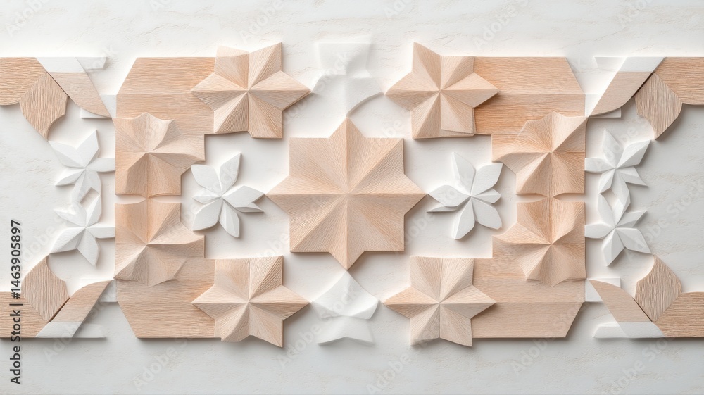 Poster Geometric Pattern with Wood and Marble Texture Abstract Background abstract texture background beige