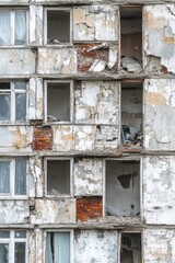 Decaying Multi Story Building with Broken Windows