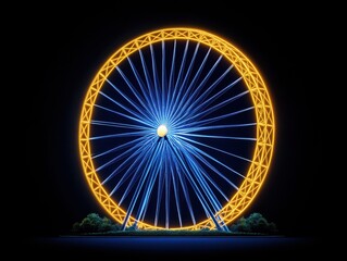 Illuminated Ferris Wheel at Night