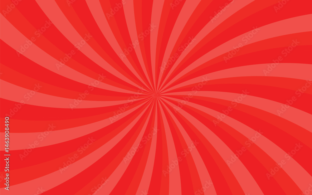 Poster abstract vector background pattern featuring a red radial spiral swirl design with dynamic curved li