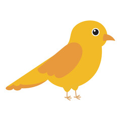 Canary bird cartoon perfect for children's book illustrations, logo designs, social media graphics, and nature themed projects. Cheerful and vibrant