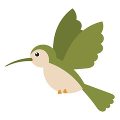 Fototapeta premium Hummingbird captures vibrant green blue mid flight suitable for nature or wildlife themed projects, showcasing fast and colorful bird in action