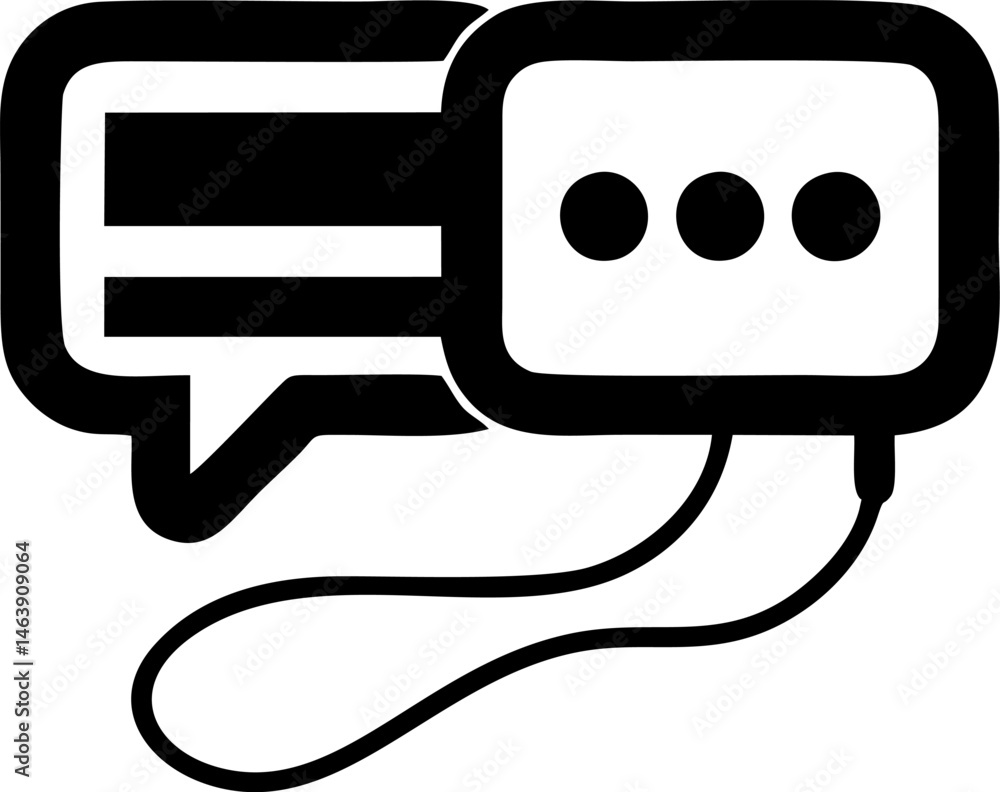 Aufkleber connected conversation bubbles signal pending message