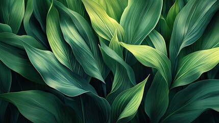 Obraz premium Lush green leaves background image for wallpaper and nature photography with plant leaf texture design