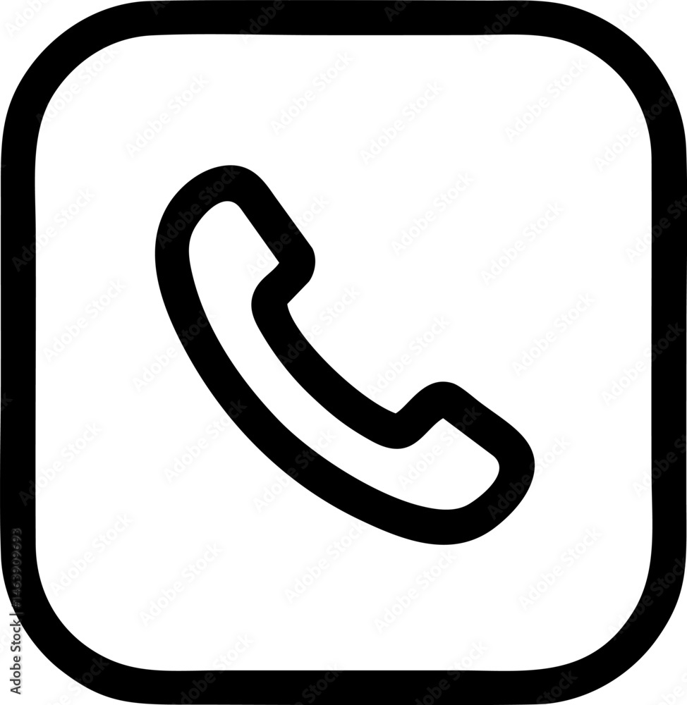 Aufkleber retro phone receiver within rounded frame