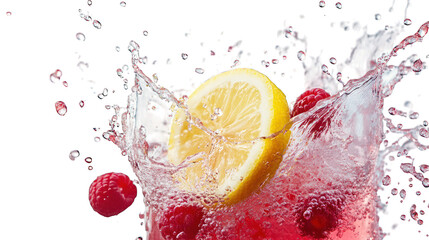 Refreshing raspberry lemonade splash