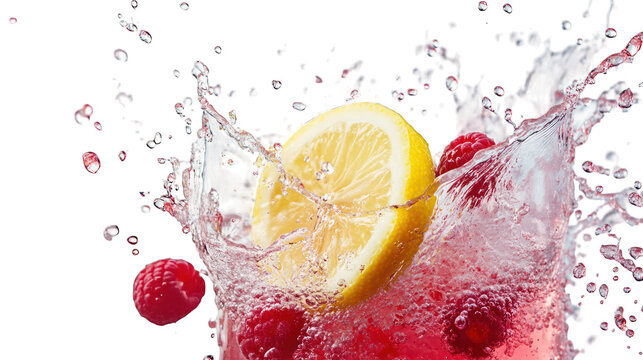 Refreshing raspberry lemonade splash