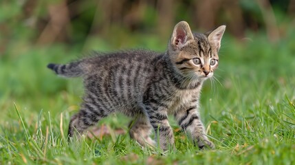 An attractive European Shorthair cat is delightfully presented. The European Shorthair, known for its sturdy build, dense coat, and round face, showcases a variety of colors and patterns.