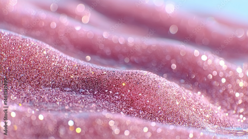Poster abstract pink waves with sparkling textures and soft focus.