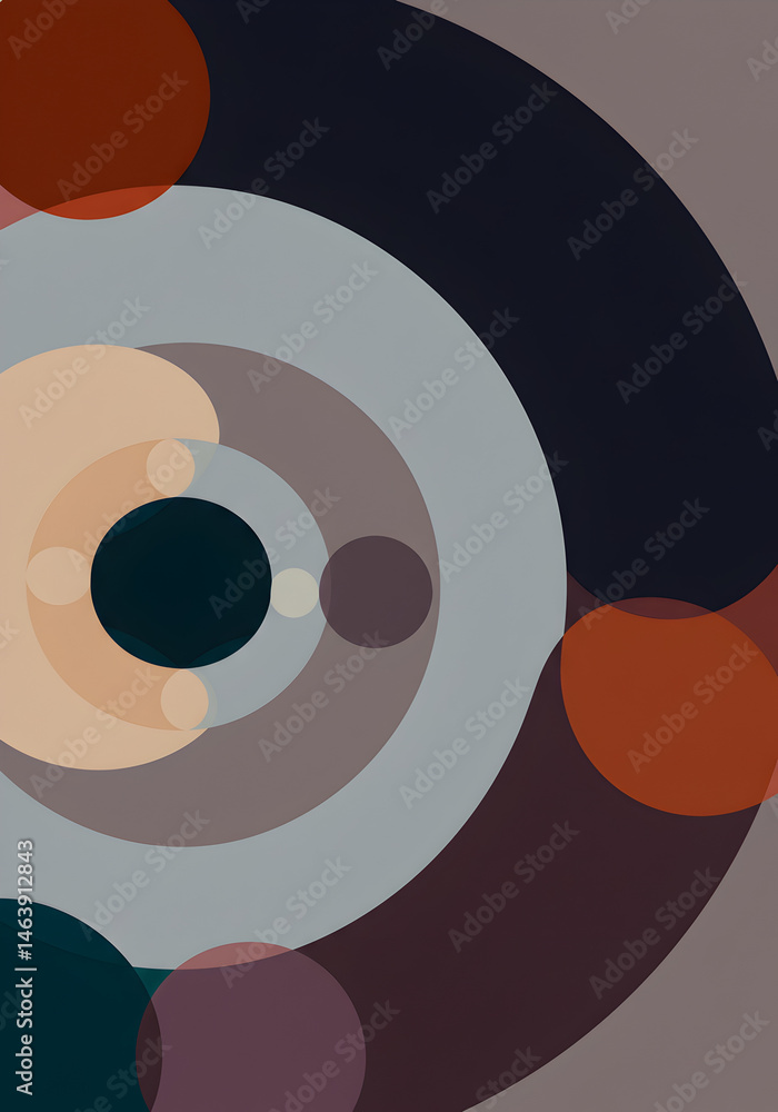 Poster geometric circles abstract background with modern art and round shape