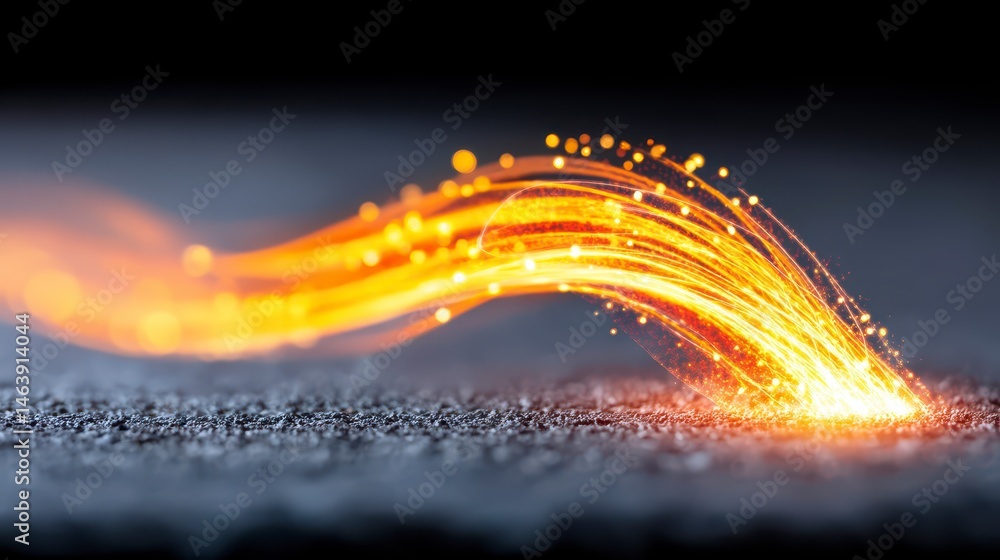 Poster dynamic glowing lines creating a sense of motion and energy.