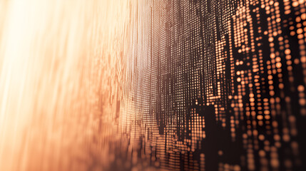 Abstract digital pattern with a gradient and light reflection, suggesting data streams and technological advancement