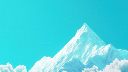 Fototapeta premium Serene Mountain Peak Above Cloudscape Bright Sky
