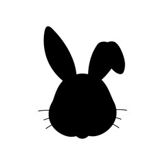 Bunny face  silhouette icon vector flat design.