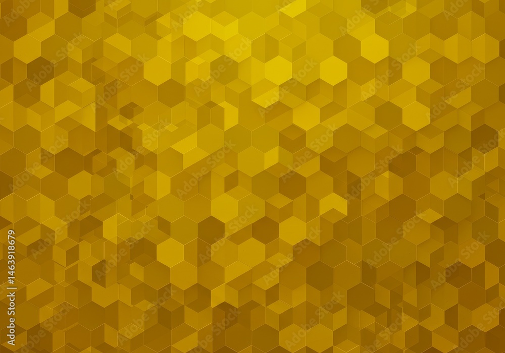 Aufkleber golden geometric hexagon pattern honeycomb structure design background